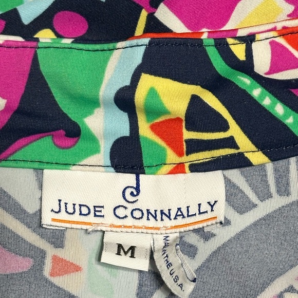 Jude Connally “Chris” Colorful Print LS Collared Deep V-neckline Top Size Medium - Picture 7 of 11